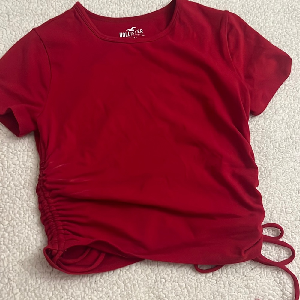 Hollister red crop top size S